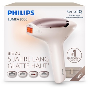 Dispozitiv IPL pentru indepartarea parului Philips Lumea 9000 BRI98100, 4 aplicatoare