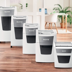 Distrugator de documente Leitz IQ Autofeed 80350000 50 coli P4 20L alb operare silentioasa - Img 9