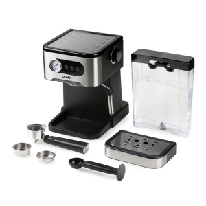 DOMO DO1138K Espressor cu manometru - 20 bar - cu bagheta de abur integrata - otel inoxidabil/negru - Img 2