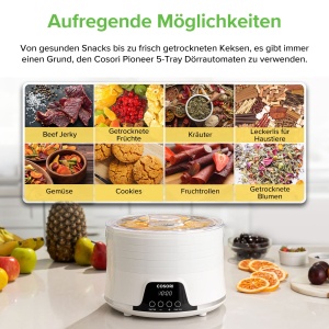 Dorrautomat Cosori, 5 Tava, 350W, Alb, BPA-free - Img 2
