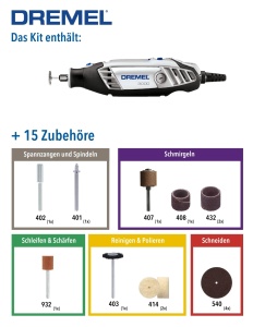 Dremel 3000 Unealta Multifunctionala 130W Set 15 Accesorii Viteza Variabila - Img 2