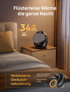 Dreo Heizlufter 1500W Negru Portabil si Silentios Cu Termostat si Timer 12 Ore - Img 7