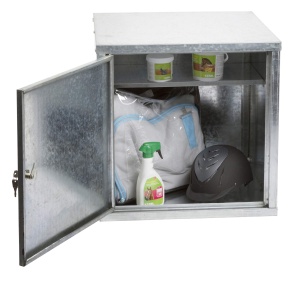 Dulap pentru sa Kerbl 60x60x60 cu 2 rafturi, inchizator si design stivuibil - Img 3