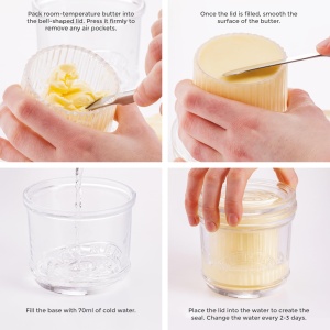 Dulap pentru unt Kilner, 200 ml, din sticla, cu capac rezistent la apa - Img 3