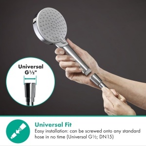 Dus cu doua tipuri de jet hansgrohe Vernis Blend, 100 mm, crom, EcoSmart - Img 4