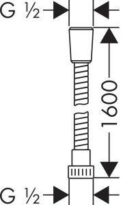 Dus cu furtun hansgrohe Metaflex 1,60 m, antikink, crom - Img 5