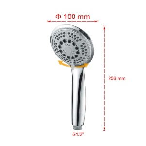 Dus cu presiune GRIFEMA, 100mm, 5 tipuri de jet, economisire apa - Img 2