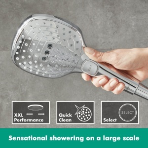 Dus cu trei tipuri de jet hansgrohe Raindance Select E, 120 mm, crom, EcoSmart - Img 4
