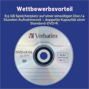 DVD Verbatim 97693 Double Layer 8.5 GB, 240 min, 8x, Alb, 50 buc in Cakebox - Img 3