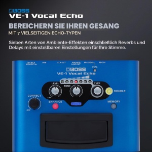 Efecte vocale BOSS VE-1 cu 7 tipuri de efecte, alimentare baterie sau retea, culoare albastra - Img 4