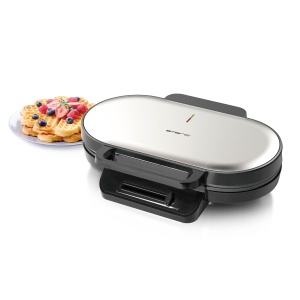 EMERIO Fier de vafe dublu pentru un total de 10 vafe cu inima (2 vafe cu aproximativ 14 cm diametru) | Regulator de temperatura pentru bronzare dupa dorinta | Acoperire antiaderenta | Fara BPA | 1200W | WM-123356 - Img 5