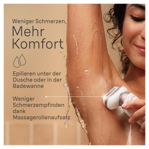 Epilator Braun Silk-epil 9 Flex 3D, Waterproof, Culoare AlbGold, 40 MicroGrip-Pinzetten - Img 6
