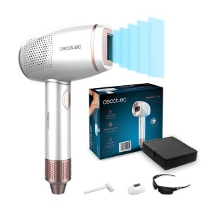 Epilator cu lumina pulsata Cecotec Bamba SkinCare IPL, 500.000 impulsuri, cu functie de racire, albaurie