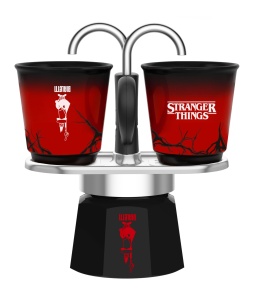 Espressor Bialetti Mini Express Stranger Things 2 cesti ceramice termoreactive 130 ml Negru - Img 2