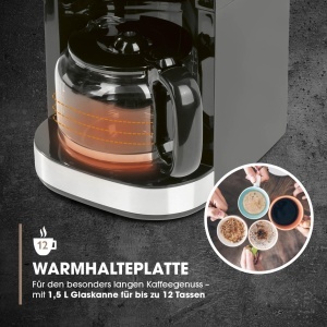 Espressor cafea Barista cu rasnita ajustabila, 10 cesti, inox - Img 5