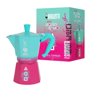 Espressor cafea Bialetti Moka Express Squid Game 270 ml, design colorat