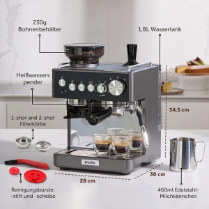 Espressor cafea Breville Barista Sense, 15 bar, negru, cu rasnita integrata - Img 9
