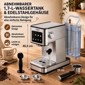 Espressor cafea Camry CR 4389, 7 in 1, 20 bar, 1.7L - Img 2