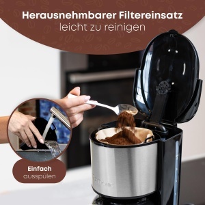 Espressor cafea Clatronic KA 3805, 8-10 cesti, 800W, inox - Img 4