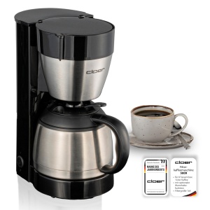 Espressor cafea Cloer 5009, 8 cesti, 800 W, inox, negru