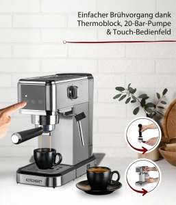Espressor cafea Cloer 5829, 20 Bar, 1350W, 1 L - Img 3
