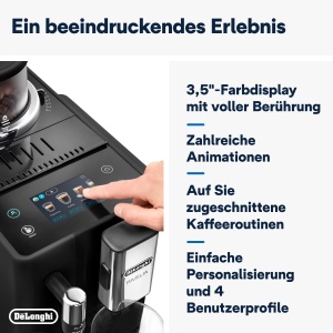 Espressor cafea DeLonghi Rivelia EXAM440.35.B, 8 bauturi, Touch-Display 3,5, Onyx Negru - Img 7
