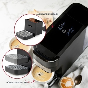 Espressor cafea DOMO DO748K 4-in-1, 1.5L, Touch, pentru Nespresso si Dolce Gusto - Img 3