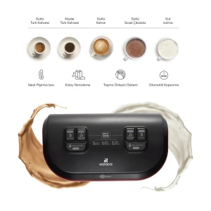 Espressor cafea Karaca Hatr Hups Duet, 1400W, Capacitate 10 Cesti, Rosu - Img 2