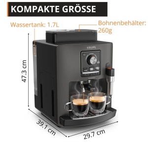 Espressor cafea Krups Harmony EA508BE0, 4 specialitati, design compact, negru - Img 7