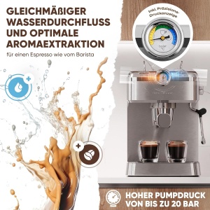 Espressor cafea ProfiCook PC ES 1267, 20 bar, 1.5L, inclusiv accesoriu pentru capsule - Img 6