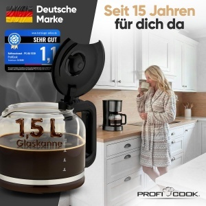 Espressor cafea ProfiCook PC KA 1330, 12-14 cesti, 800W, inox - Img 6