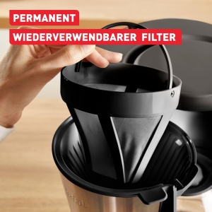 Espressor cafea Tefal Subito CM5S1DE0, 1,25 l, NegruInox, Filtru permanent - Img 4