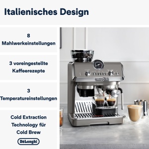 Espressor manual DeLonghi La Specialista Arte Evo EC9255T Titan Cold Brew 8 trepte de macinare - Img 4