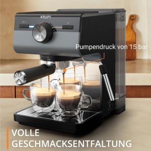 Espressor manual Krups Authentic XP384G10 15 bar Dark Silver functie spumare lapte - Img 3