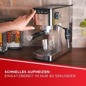 Espressor manual Polti Coffea P10S 13L compatibil cafea macinata si ESE Pads argintiu - Img 6