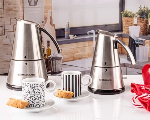 Espressor Rommelsbacher EKO 364/E, ulcior electric, din otel inoxidabil de inalta calitate, insertie filtranta pentru 2 sau 4 cani, element de incalzire ascuns, baza centrala 360deg, oprire automata, 365 W - Img 6