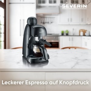 Espressor SEVERIN, aparat de cafea mic pentru pana la 4 cani de espresso, aparat de cafea cu spumant de lapte pentru specialitati de cafea-lapte, ideal pentru persoane singure, negru, KA 5978 - Img 3