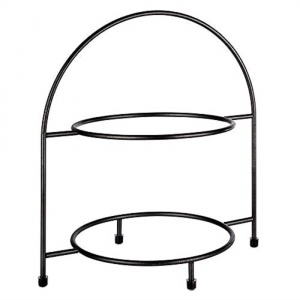 Etajera Servire APS 33208, Metal, Negru, pentru 2 Tavi, Dimensiuni 19,5 x 29 cm