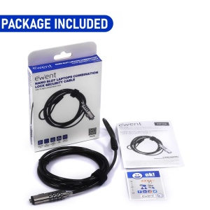 Ewent Laptop Lock Incuietoare cu combinatie pentru laptop, cablu de securitate cu incuietoare cu combinatie, cablu de securitate pentru notebook-uri, tablete, PC-uri, proiectoare, antifurt cu cablu rezistent la taiere de 1,8 m - Img 6