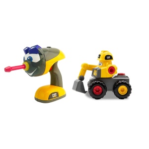 Excavator pentru copii CatToysOfficial Fix-It, motorizat, galben, cu lumini si sunete
