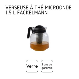 Fackelmann Cana de Cafea 15L Sticla Negru Transparent Rezistenta la Microunde - Img 4