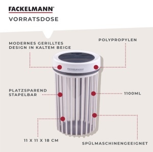 Fackelmann Cutie Depozitare 1100ml Transparenta cu Capac Albastru Design Rilat Rezistenta si Usor de Curatat - Img 2