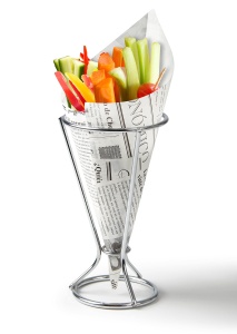 Fackelmann Fingerfood Holder Cromat cu 5 Hartii Antigrasime Design Ziar - Img 5
