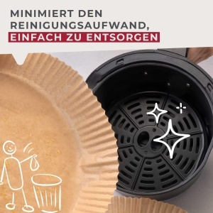 Fackelmann Hartie de copt pentru friteuza cu aer cald rotunda 20 cm rezistenta la ulei si apa - Img 6