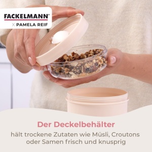 Fackelmann Lunchpot 500 ml Pastel Beige Rezistent la scurgeri Compatibil cu microunde - Img 6