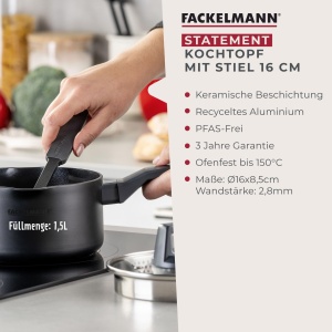 Fackelmann Oala 16cm Statement Aluminiu Reutilizat Antiaderenta Inductie - Img 3