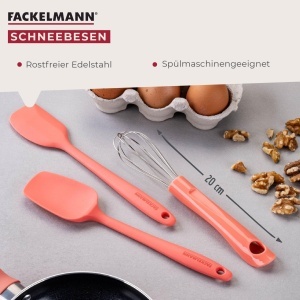 Fackelmann Schneebesen 20cm Roz Ergonomic Inox Spalare Usoara - Img 2