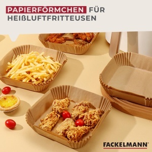 Fackelmann Set 100 Buc Air Fryer Hartie Antiaderenta Hitzebestandig 230degC - Img 3