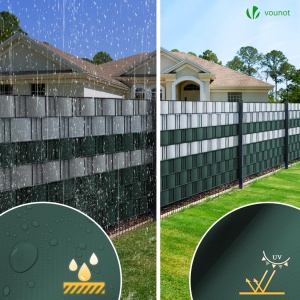 Fasi de protectie VOUNOT din PVC 140m x 19cm, 80 clipsuri, culoare verde - Img 5