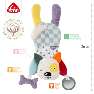 Fehn Activity-Hund Natur 044058 Jucarie interactiva pentru bebelusi din bumbac organic - Img 5